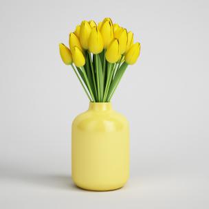 郁金香花瓶花卉植物、绿植