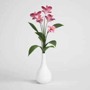 白色瓷瓶花瓶花卉