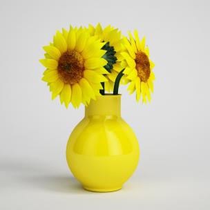 葵花花瓶花卉、花艺