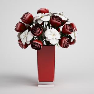 月季、海棠花瓶花卉 花艺