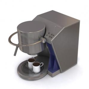 咖啡机、白色小咖啡杯