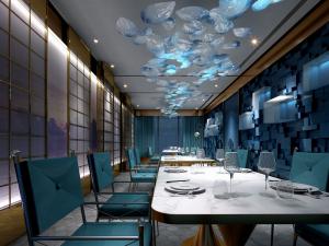 充满浪漫格调的蓝色现代餐馆饭店