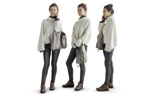 人物之穿休闲装挎包的女人