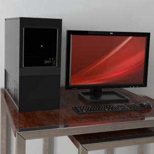 主机、键盘鼠标和液晶显示器电脑组合