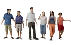 边走边谈的男人、向远方看的多人人物