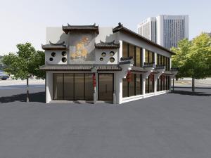 中式仿古饭店门头