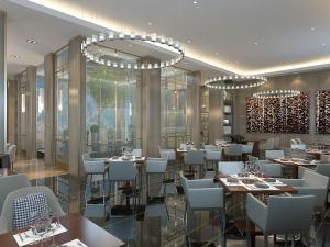 后现代酒店就餐区餐馆饭店