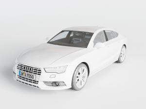 现代白色奥迪轿车汽车
