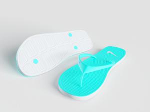 现代蓝绿色人字拖鞋子