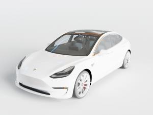 现代白色特斯拉电动汽车