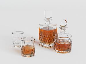 装了红酒的玻璃酒杯酒瓶