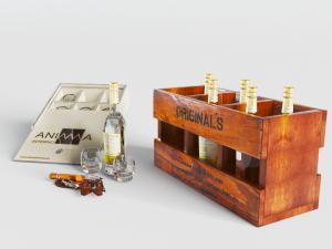 现代实木红酒收纳盒酒瓶酒杯