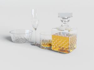 欧式花纹玻璃酒瓶酒杯