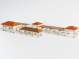 欧式社区亭子走廊公共设施