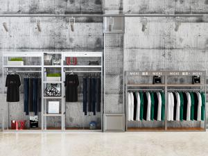 工业风服装店金属装饰展架
