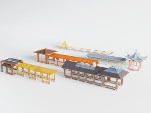 中式公园凉亭亭子仿古建筑