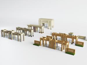 欧式小区社区带门卫室的大门