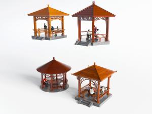 中式实木凉亭