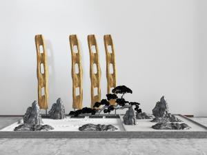 中式松树石头景观园艺小品