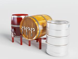 现代带酒龙头的啤酒桶