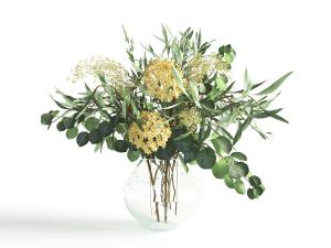 现代透明绿色花瓶花卉