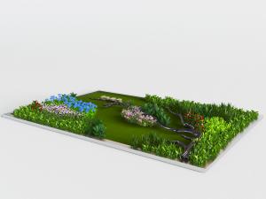中式园林花坛景观小品