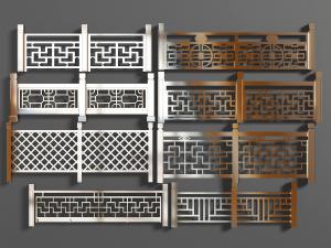 中式斜纹、工字结构栏杆护栏