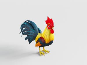 一只彩色的大公鸡