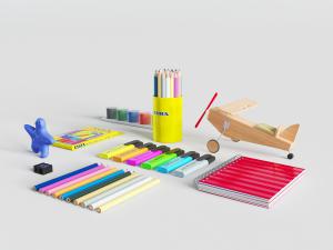 彩色铅笔记号笔和笔筒文具综合