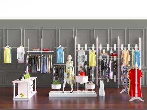 现代服装店衣服展示货架展柜