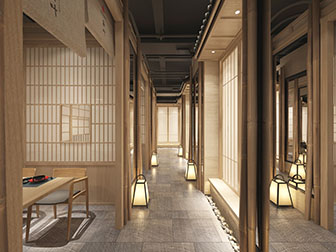 日式饭店餐馆包厢包间