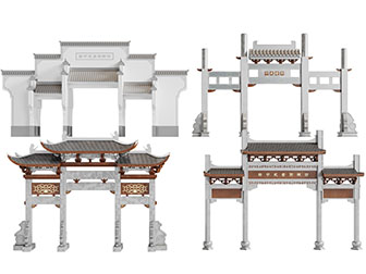 中式仿古建筑大门