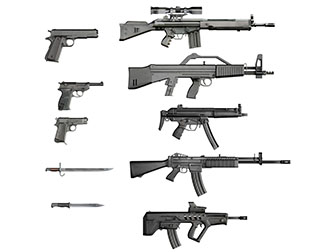 各种手枪机关枪武器