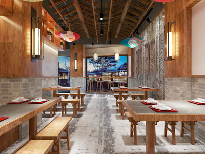 中式饭店餐馆就餐区