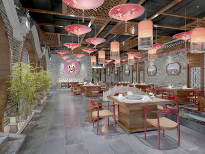 中式饭店餐馆就餐区