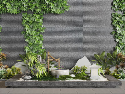 中式藤蔓植物景观园艺小品