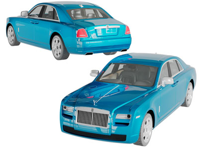 现代蓝色汽车