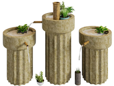 新中式水景园艺小品
