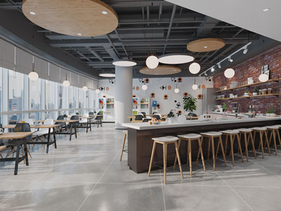 工业风loft饭店餐馆就餐区