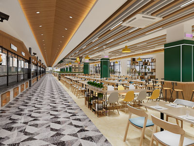 北欧饭店食堂就餐区