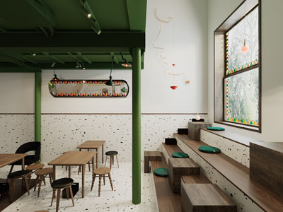 工业loft饭店餐馆就餐区