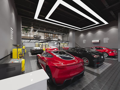 工业loft汽车美容维修店