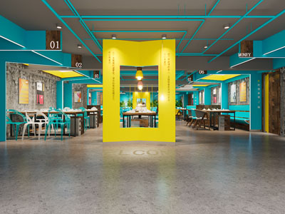 工业loft饭店餐馆就餐区