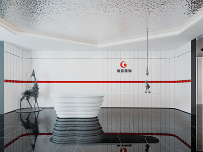 现代装饰公司大堂前台接待区