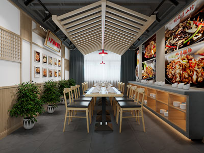 工业loft饭店餐馆就餐区