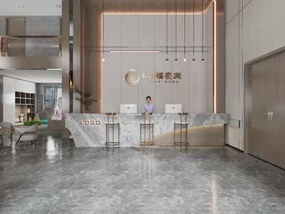现代轻奢大堂前台接待区