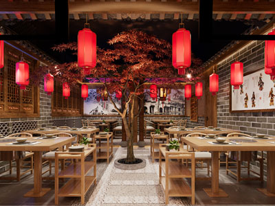 中式饭店餐馆就餐区