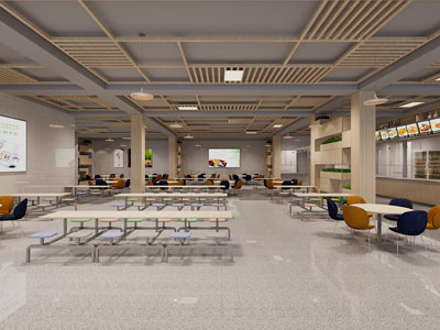 工业loft食堂就餐区