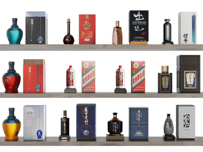 新中式白酒酒瓶展架