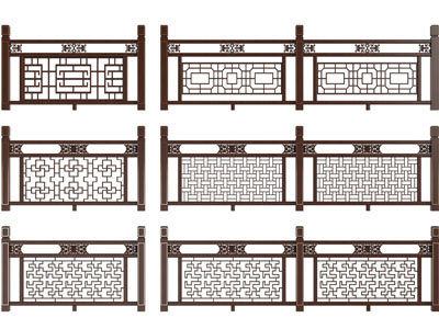 新中式实木栏杆、围栏